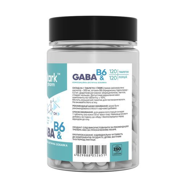GABA & B6 500mg - 120 tabs 2023-10-5490 фото