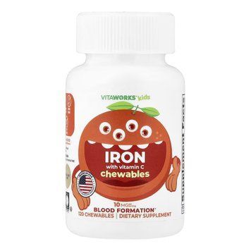 VitaWorks Kids Iron With Vitamin C - 120 chewables 2023-10-7245 фото